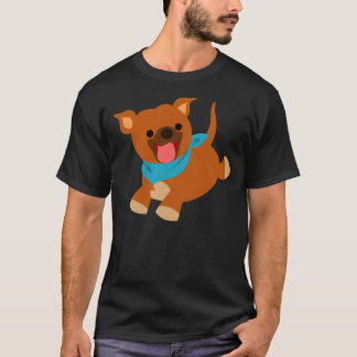 Cute Happy Cartoon Staffie T-Shirt