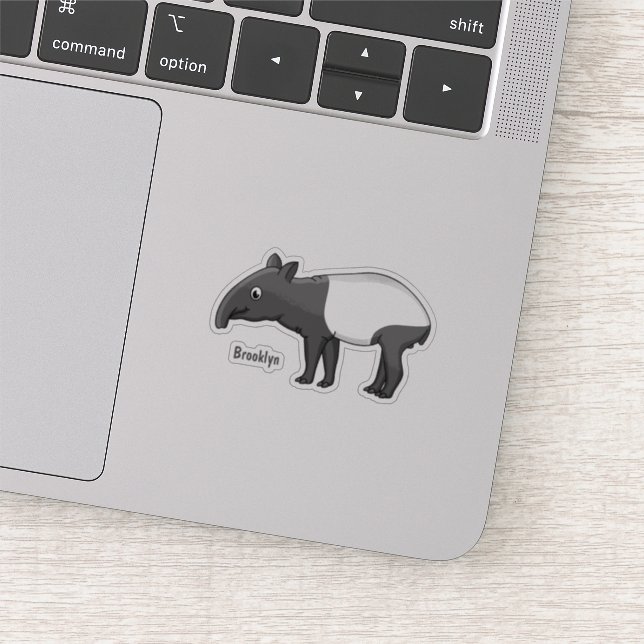 Cute happy cartoon tapir illustration (Detail)