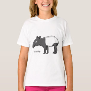 Cute happy cartoon tapir illustration  T-Shirt