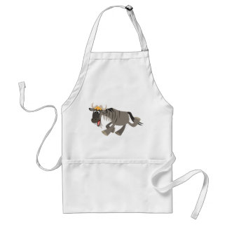 Cute Happy Cartoon Wildebeest Apron
