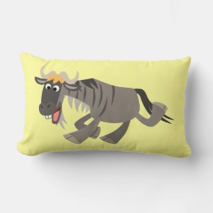 Cute Happy Cartoon Wildebeest Pillow