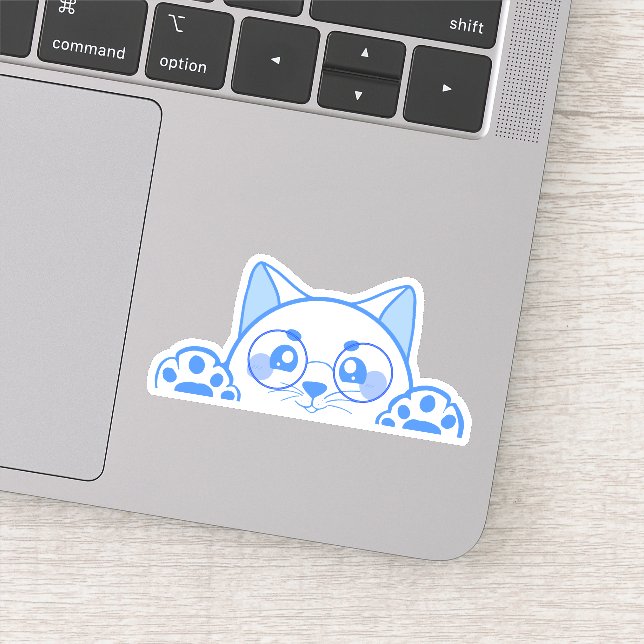Cute Happy  Cat With Round Glasses (Detail)