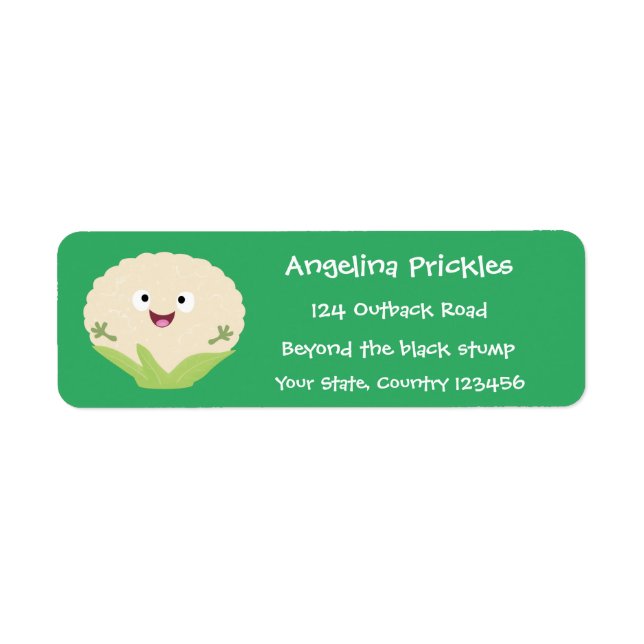 Cute happy cauliflower vegetable cartoon (Front)