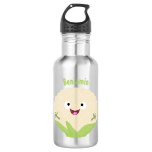 Cute happy cauliflower vegetable cartoon 532 ml water bottle