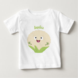 Cute happy cauliflower vegetable cartoon baby T-Shirt