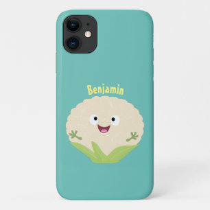 Cute happy cauliflower vegetable cartoon Case-Mate iPhone case