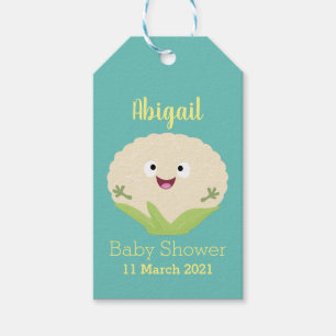Cute happy cauliflower vegetable cartoon  gift tags