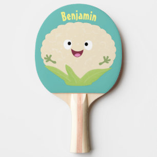 Cute happy cauliflower vegetable cartoon ping pong paddle