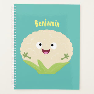 Cute happy cauliflower vegetable cartoon  planner