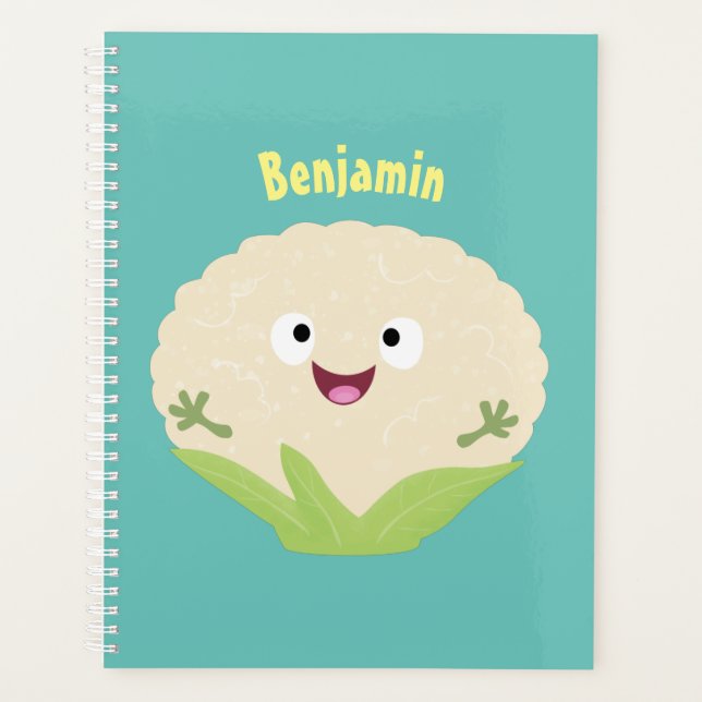 Cute happy cauliflower vegetable cartoon  planner (Front)