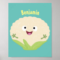 Cute happy cauliflower vegetable cartoon