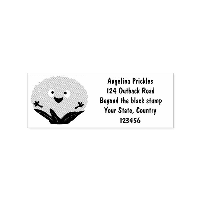 Cute happy cauliflower vegetable cartoon rubber stamp (Imprint)
