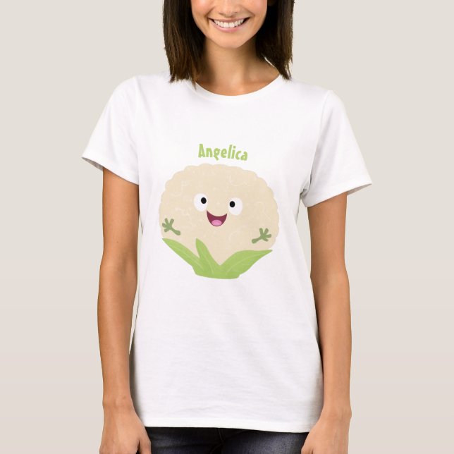 Cute happy cauliflower vegetable cartoon  T-Shirt (Front)