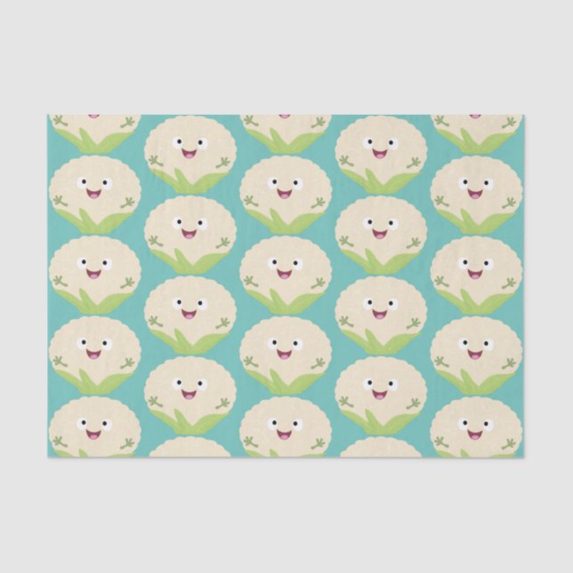 Cute happy cauliflower vegetable cartoon tissue paper (Front)
