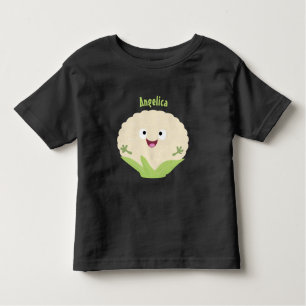 Cute happy cauliflower vegetable cartoon toddler T-Shirt