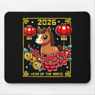 Cute Happy Chinese New Year Of The Hourse 2026 Lun Mouse Pad