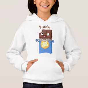 Cute happy chocolate candy bar cartoon character