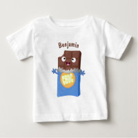 Cute happy chocolate candy bar cartoon character