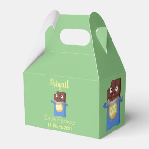 Cute happy chocolate candy bar cartoon character favour box