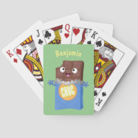 Cute happy chocolate candy bar cartoon character
