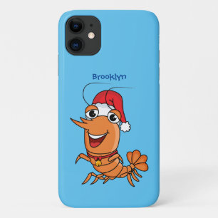 Cute happy Christmas shrimp cartoon illustration Case-Mate iPhone Case
