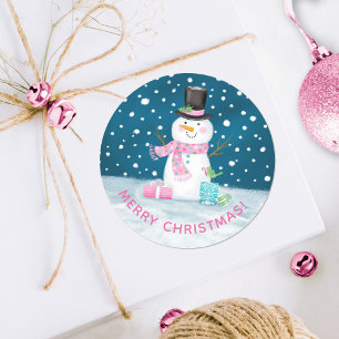 Cute Happy Christmas Snowman Sticker