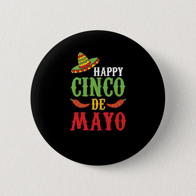 Cute Happy Cinco De Mayo 6 Cm Round Badge (Front)