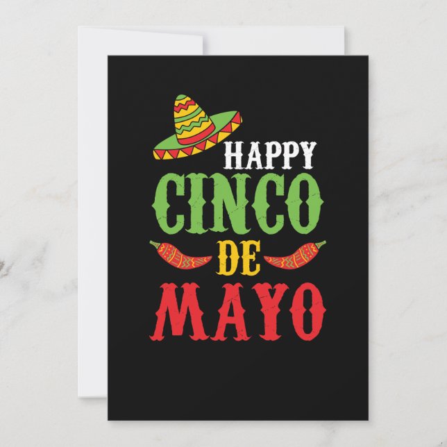 Cute Happy Cinco De Mayo Invitation (Front)