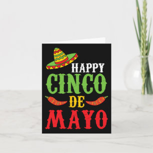 Cute Happy Cinco De Mayo Sombrero Peppers May 5th  Card
