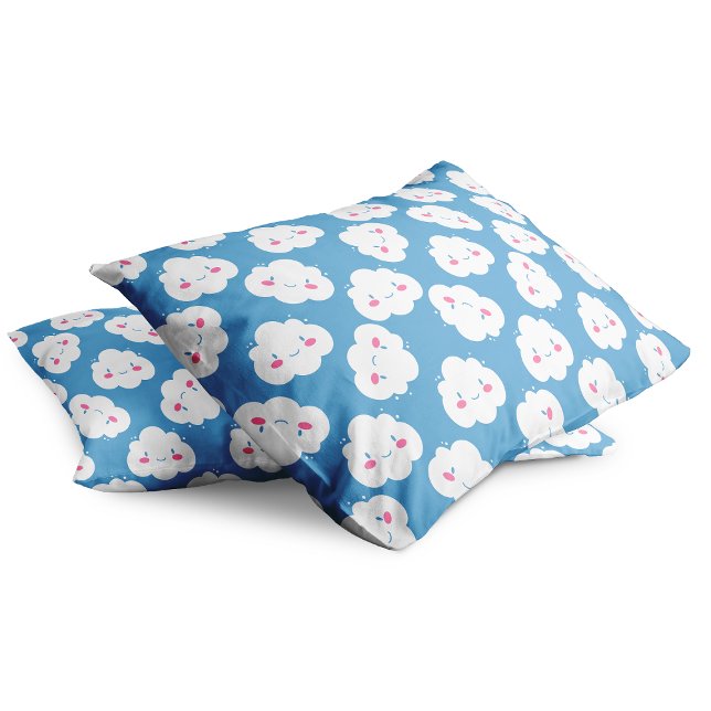 Cute Happy Clouds Rainy Day Parade Collection Pillowcase (Creator Uploaded)