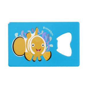 Cute happy clownfish anenome cartoon