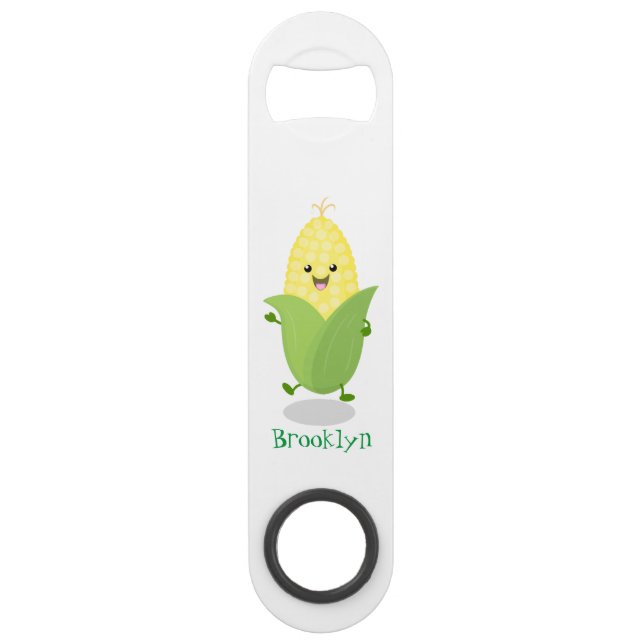 Cute happy corn cartoon illustration (Front)