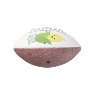 Cute happy corn cartoon illustration football