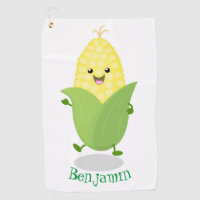 Cute happy corn cartoon illustration