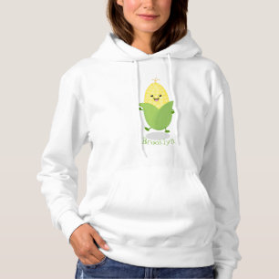 Cute happy corn cartoon illustration hoodie