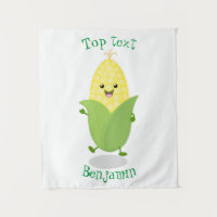 Cute happy corn cartoon illustration