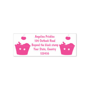 Cute happy cupcake cartoon illustration self-inking stamp