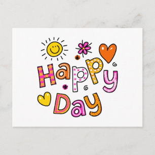 Cute Happy Day Christian Greeting Text Expression Postcard