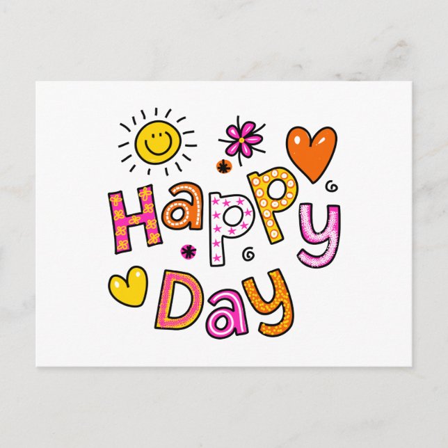 Cute Happy Day Christian Greeting Text Expression Postcard (Front)