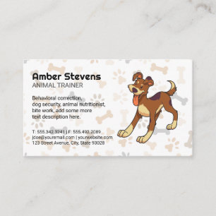 Cute Happy Dog Doggie Patterns Business Card