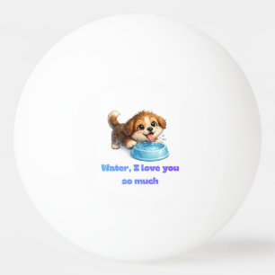Cute Happy Dog Water Lover Inspirational Design Ping Pong Ball