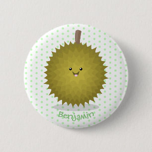 Cute happy durian cartoon illustration 6 cm round badge