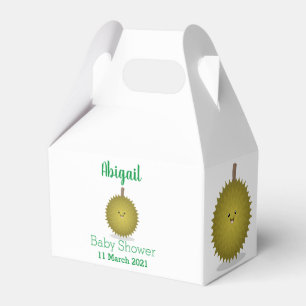 Cute happy durian cartoon illustration  favour box