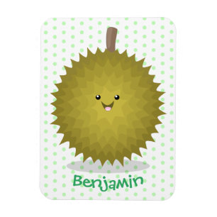 Cute happy durian cartoon illustration magnet