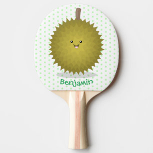 Cute happy durian cartoon illustration ping pong paddle