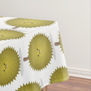 Cute happy durian cartoon illustration tablecloth