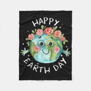Cute Happy Earth Day 2025 Shirt Restore Earth Teac Fleece Blanket