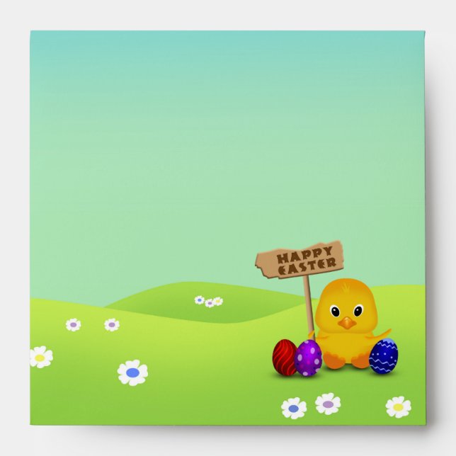 Cute Happy Easter Baby Chick Envelopes (Front)