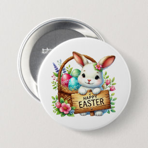 Cute Happy Easter bunny 7.5 Cm Round Badge