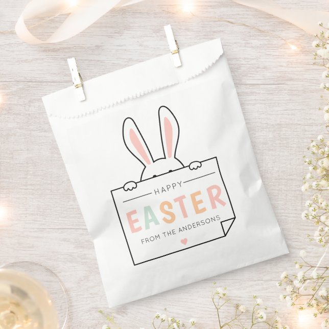 Cute Happy Easter Bunny Ears Favour Bags (Clipped)